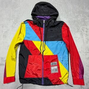 Reason Brand Colorblock Windbreaker Jacket Size Small Multicolor Streetwear 90s‎